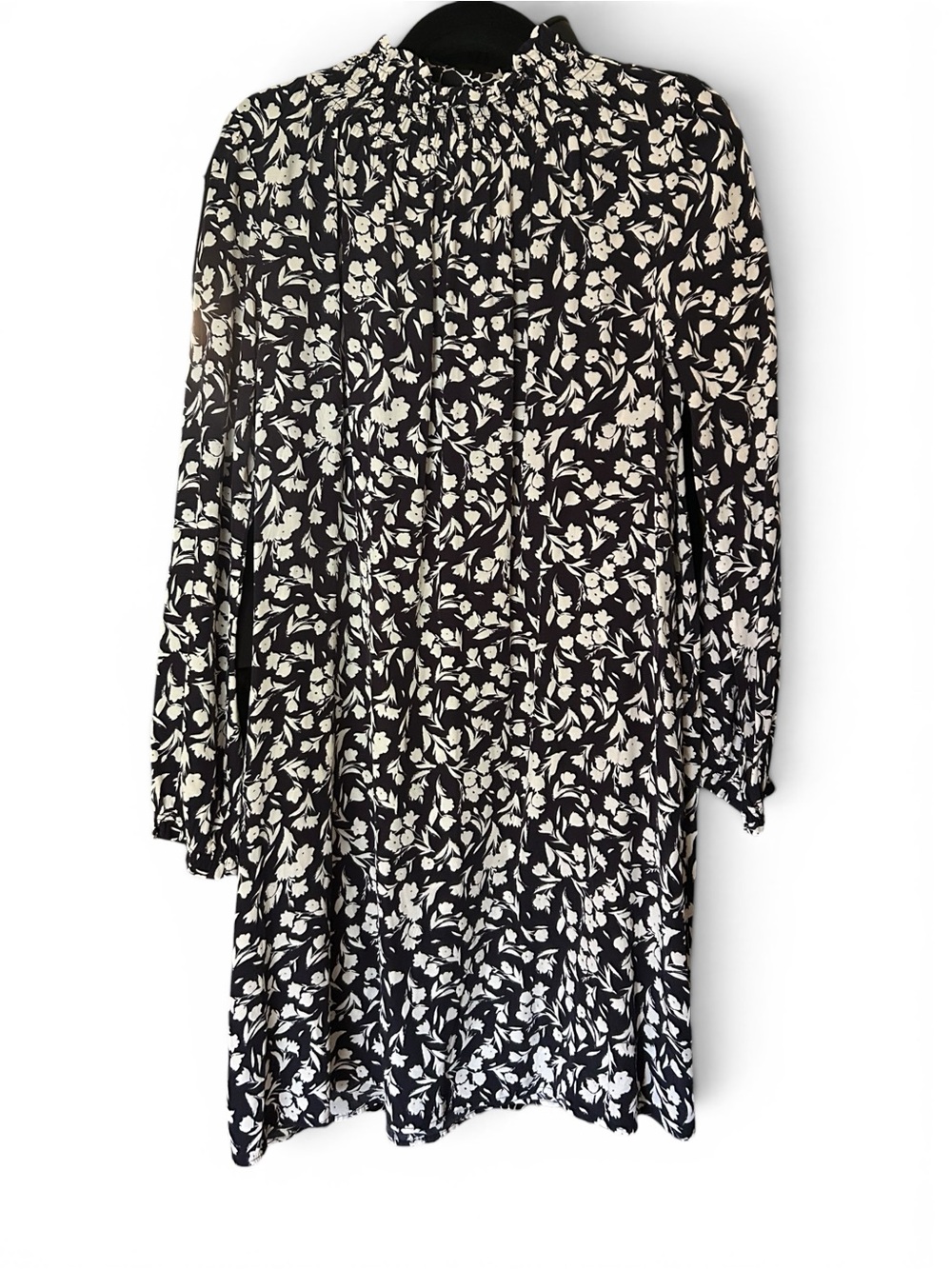 Comptoir des Cotonniers AGLAE Floral Smocked Dress Navy / Ivory FR 38 / US Small - Picture 4 of 9
